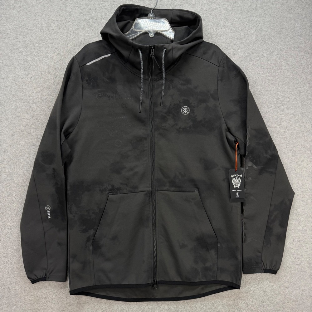 Roark Hoodie Mens Medium Black Motorhead El Morro Fleece Jacket Full Zip Up NEW
